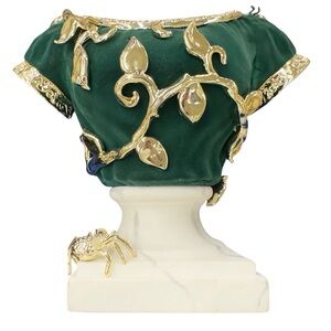 BATH and BODY WORKS Retired Ivy Bust Green and Gold 3 Wick Candle Holder